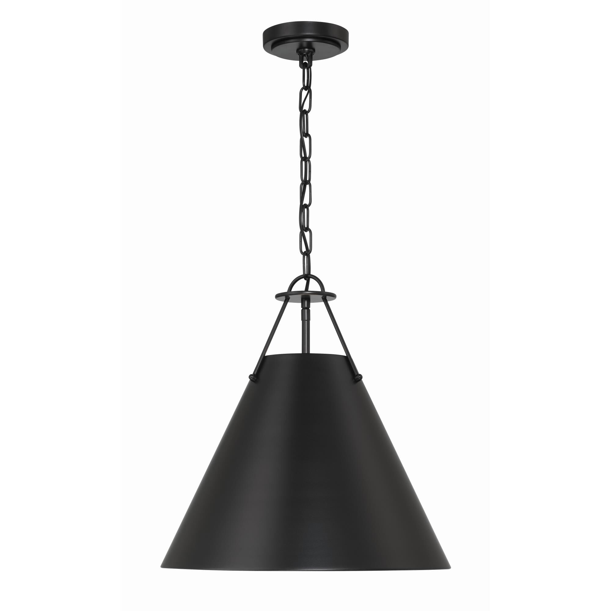 Shown in Matte Black finish and Steel shade